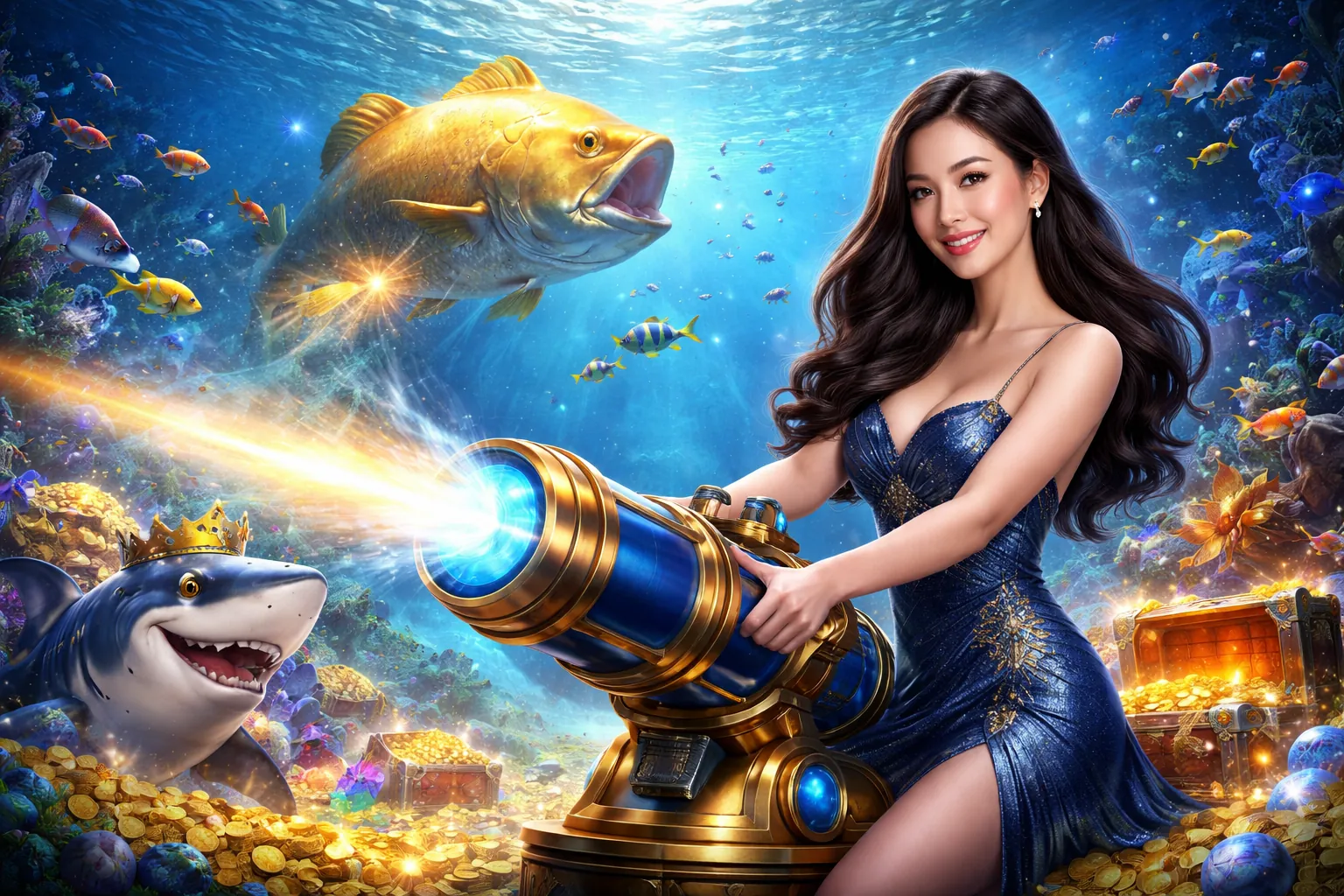 Hình ảnh game bắn cá sống động với các loài cá đa dạng